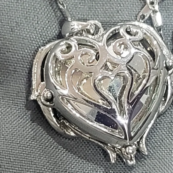 Angel Wings Love Silver White Zircon Sky Blue Crystal Pendant Necklace - Picture 8 of 13